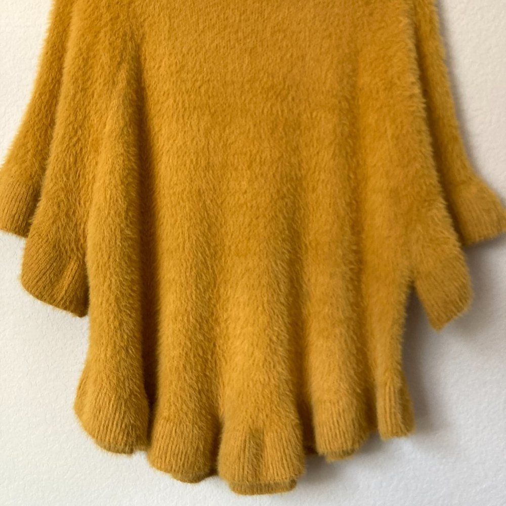 Boutique Ruffle Flounce Mustard Yellow Fuzzy Sweater Top_8